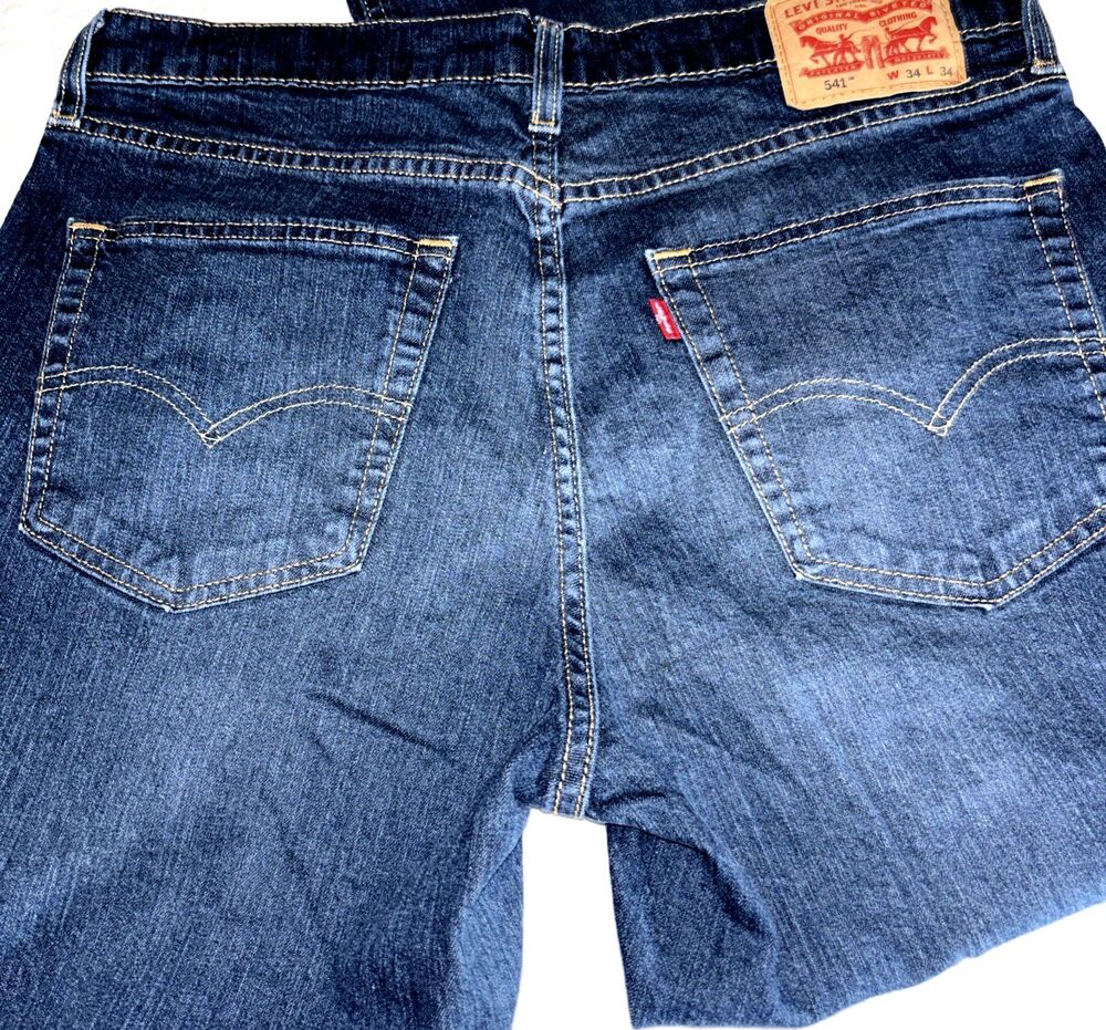 Levi's 541 Jeans Men's Size 34x34 Medium Wash Denim Stretch Athletic Taper Fit - Picture 5 of 7